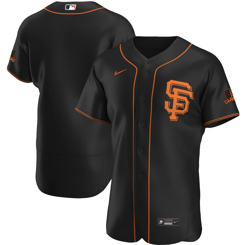 2020 MLB Men San Francisco Giants Nike Black Alternate 2020 Authentic Official Team Jersey 1